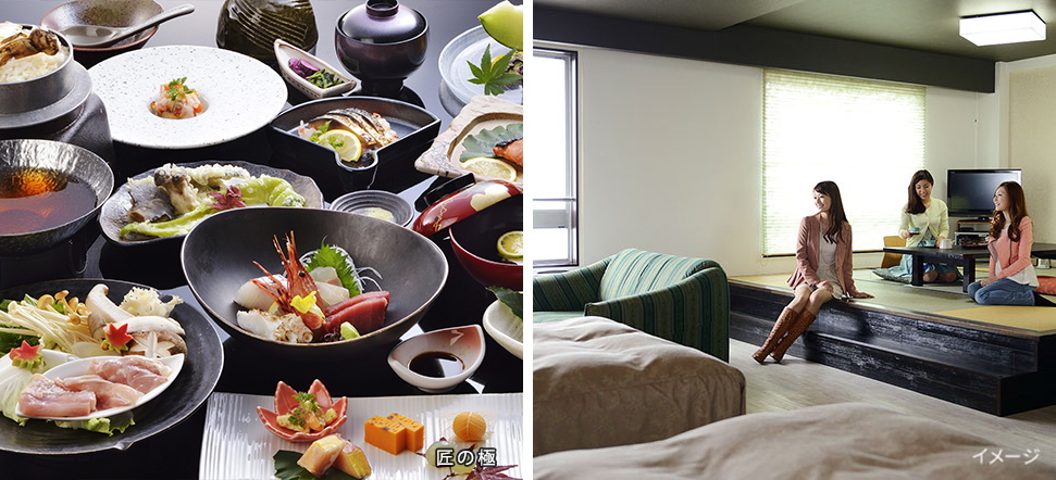 写真：お食事とお部屋