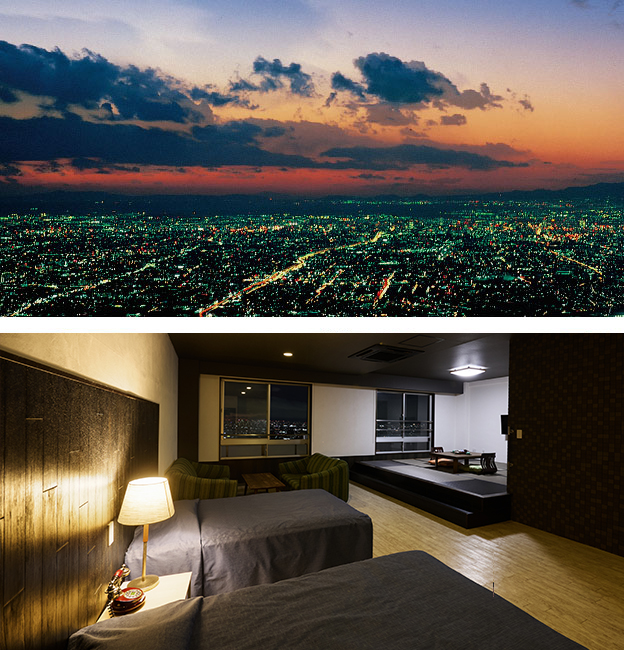 写真：大阪の夜景と湯宿